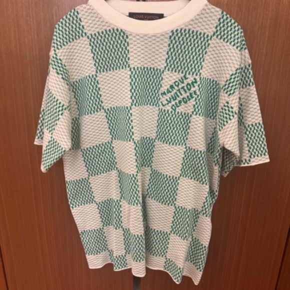 Louis Vuitton Other - Super Rare Louis Vuitton 2024 Damier Jacquard Graphic Knit Crewneck in Green M